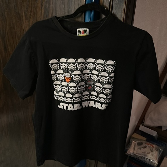 Pristine Bathing Ape BAPE X Star Wars Collection Short Sleeve T Shirt Size L - Picture 1 of 8